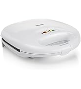 Le texte indique « Image 7 ». L'appareil de cuisine électrique rond blanc avec une surface lisse et un logo de marque subtil ressemble à une machine à sandwich ou à un appareil de cuisson similaire.