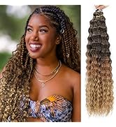 MLETULIPS Ocean Wave cheveux Hair Extensions Deep Wave Braiding Crochet Hair Soft Synthetic Curly...
