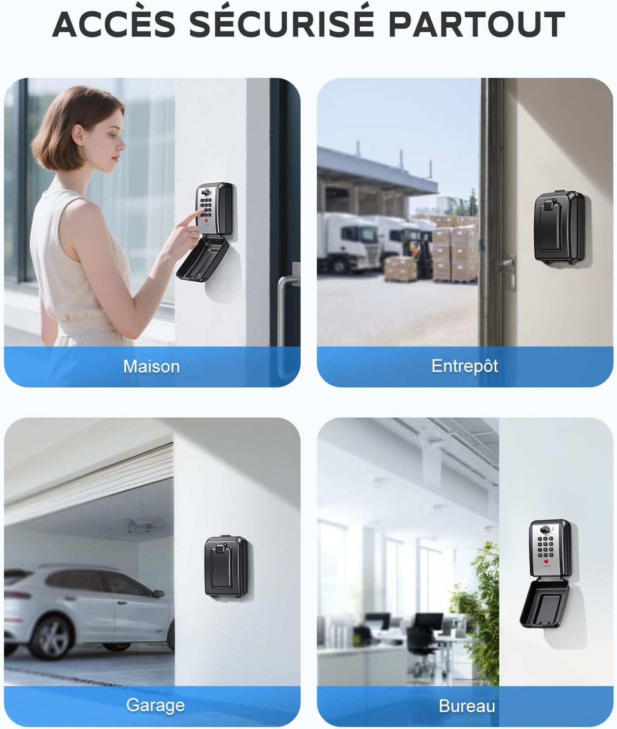 Mohard - Boite à clefs murale, 12 chiffres, extérieure, grande capacité, résistante intempéries