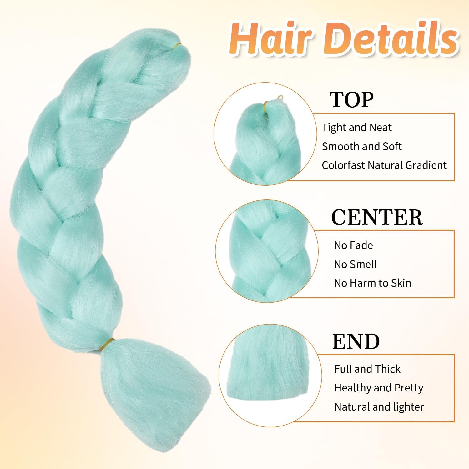 ShowJarlly - extensions synthétiques - 60 cm - spécial tresses africaines