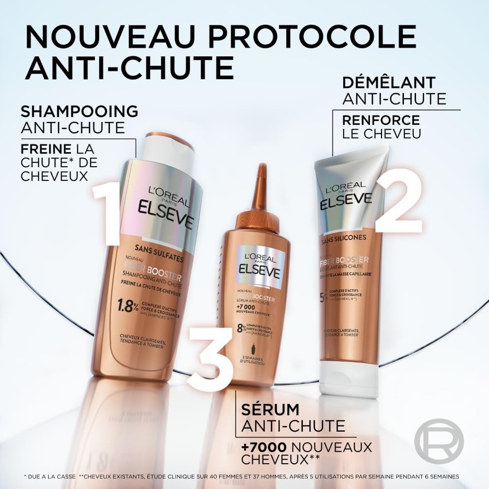 L'Oréal Paris - Elseve Fiber Booster - shampooing + sérum - anti-chute, stimule la pousse, sans sulfates
