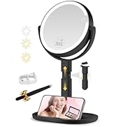 MOMOKUBA Miroir cosmétique avec éclairage, miroir de maquillage avec éclairage réglable en hauteur