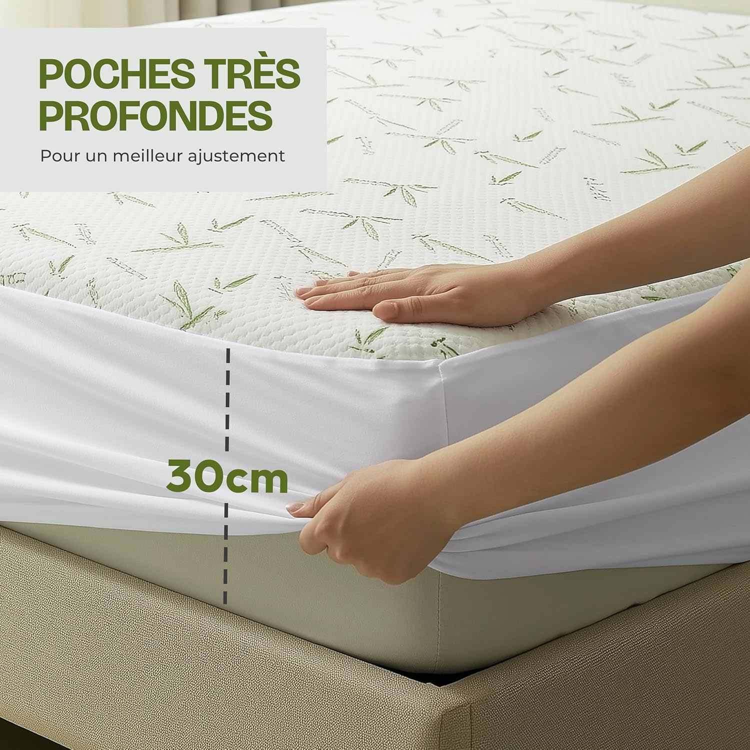 Utopia Bedding - Protège-matelas série Premium - 80x190x30 cm - imperméable, viscose, Oeko-Tex