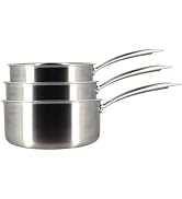 MENASTYL - Set 3 casseroles triply en acier inoxydable induction 16/18 et 20cm - 6014202