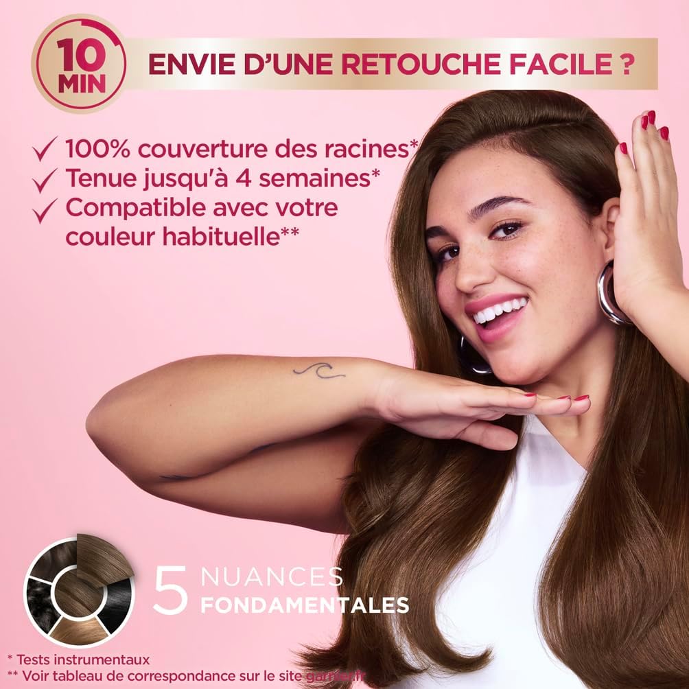 Garnier - Color Shampoo Retouch - 100% couverture cheveux blancs - permanent