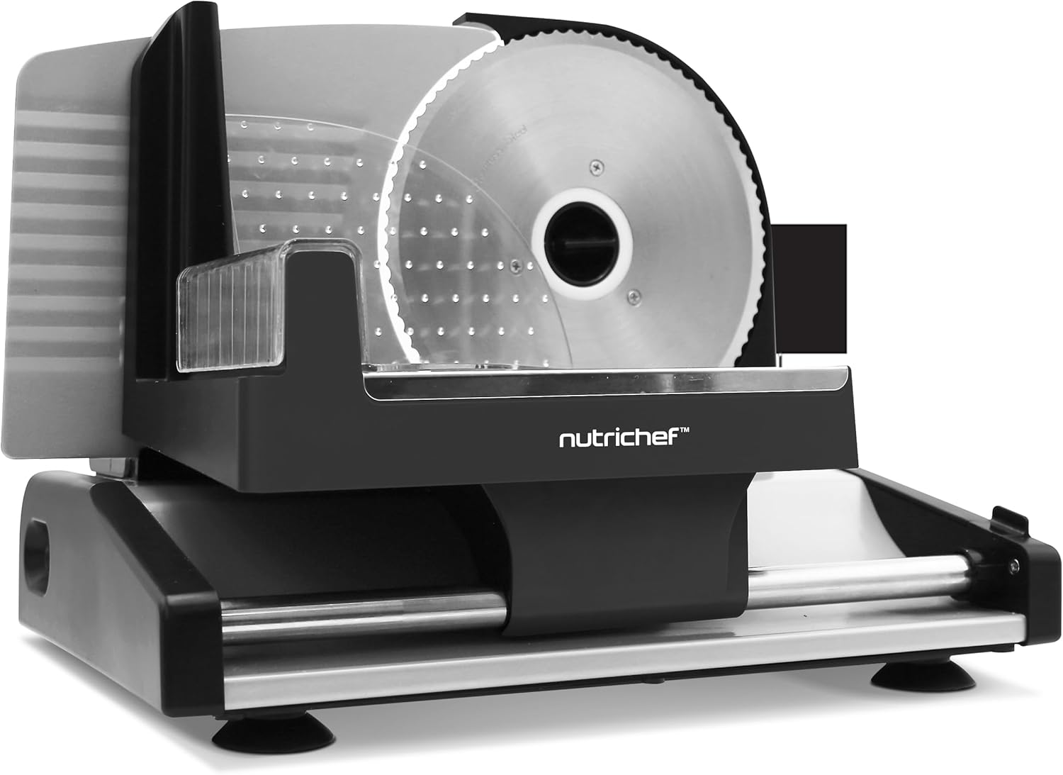 NutriChef - trancheuse électrique 200W, lame 19cm, épaisseur réglable