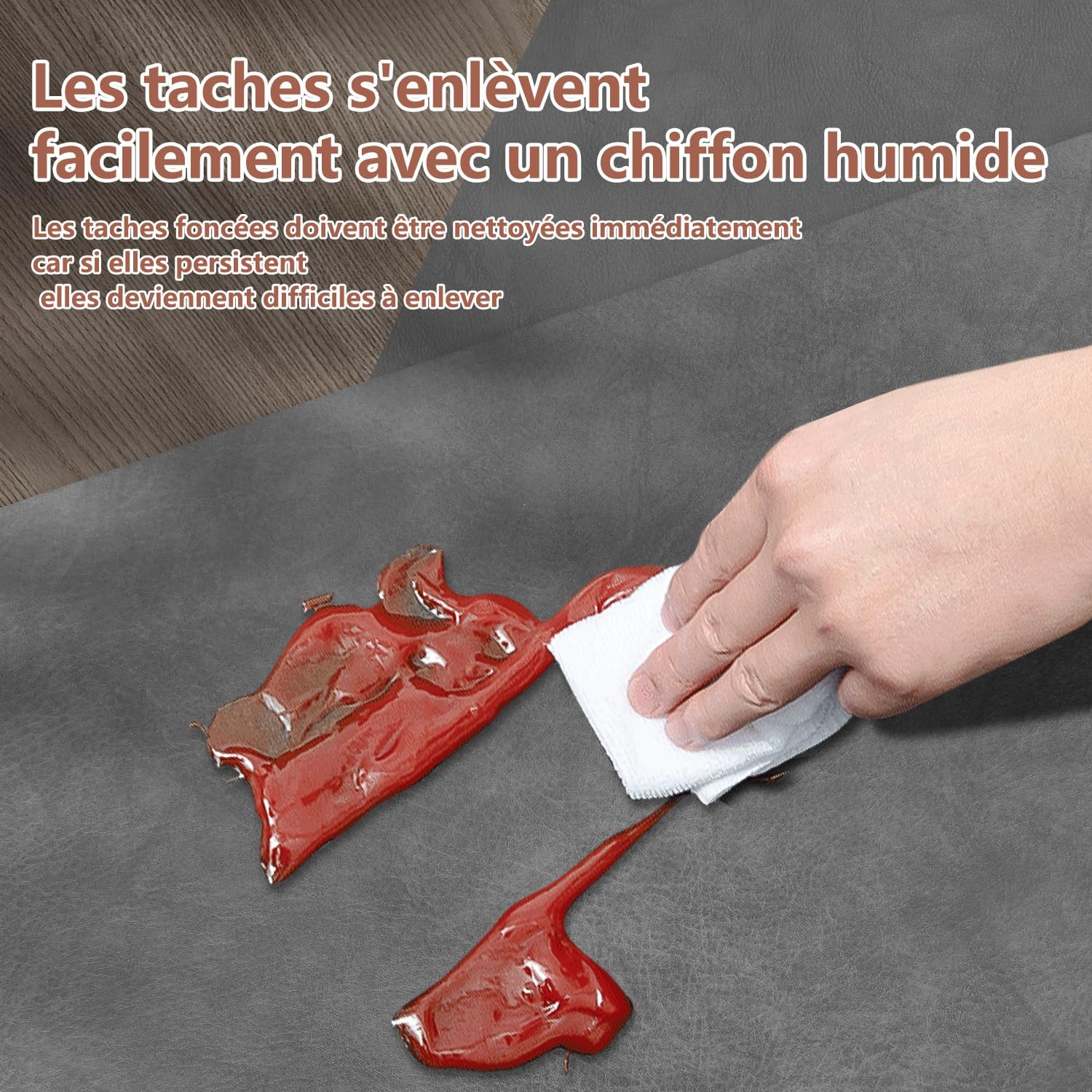 Set de table - cuir PU double face 43x30cm - lavables, antidérapants, lot de 4