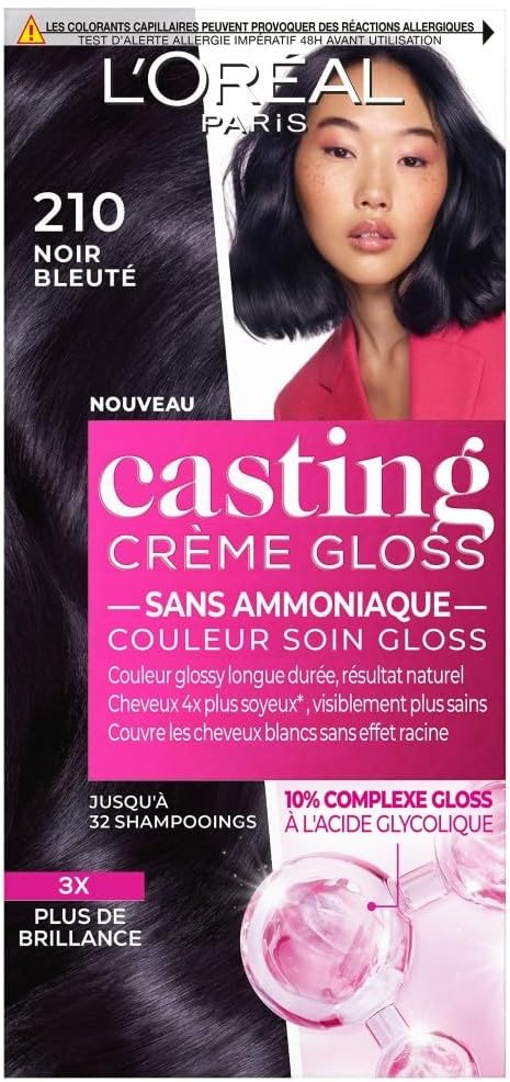 L'Oréal Paris - Casting Crème Gloss - noir bleuté, soin sans ammoniaque, semi-permanent, 2.1