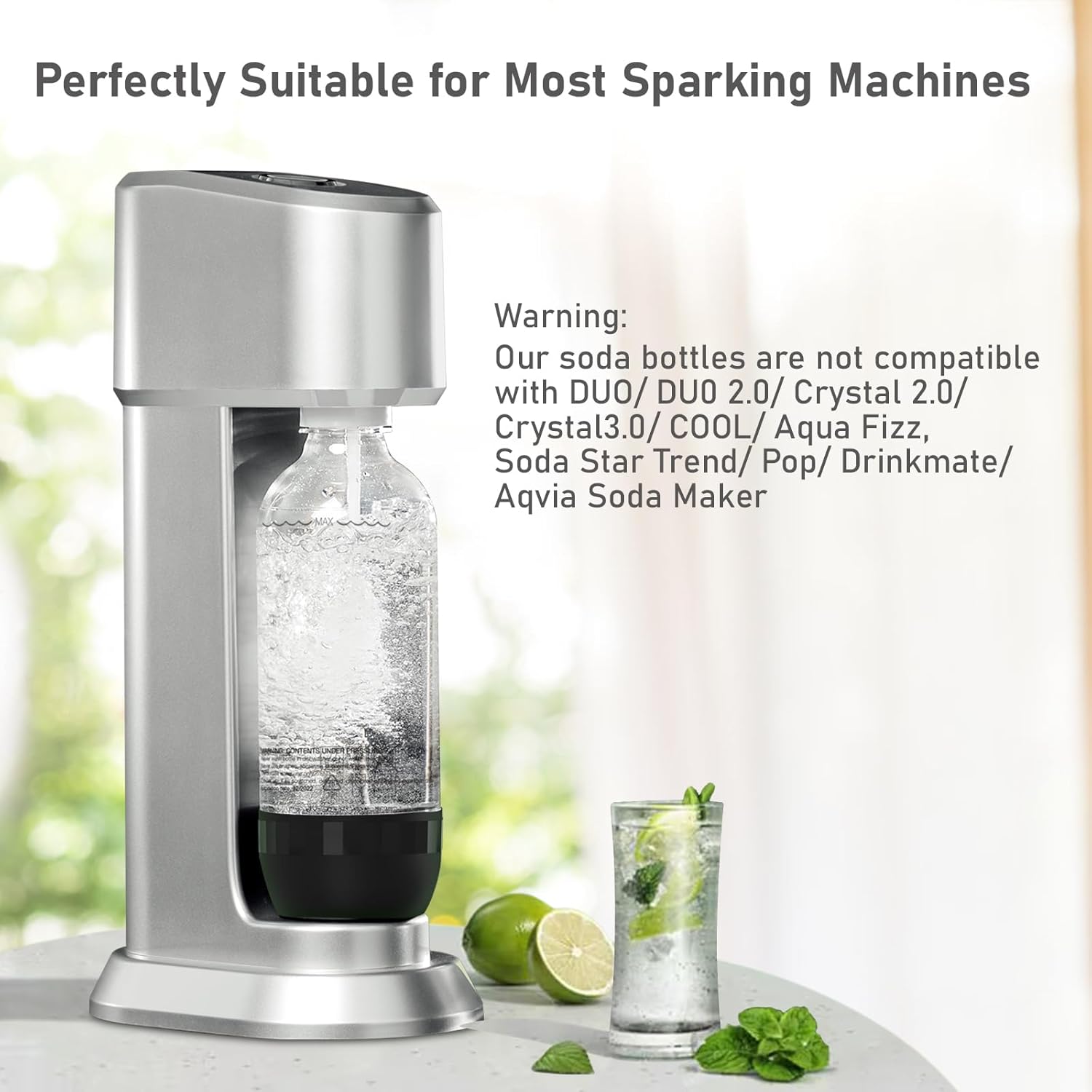 Mycket - bouteilles soda réutilisables 1L - PET sans BPA, 2 couleurs