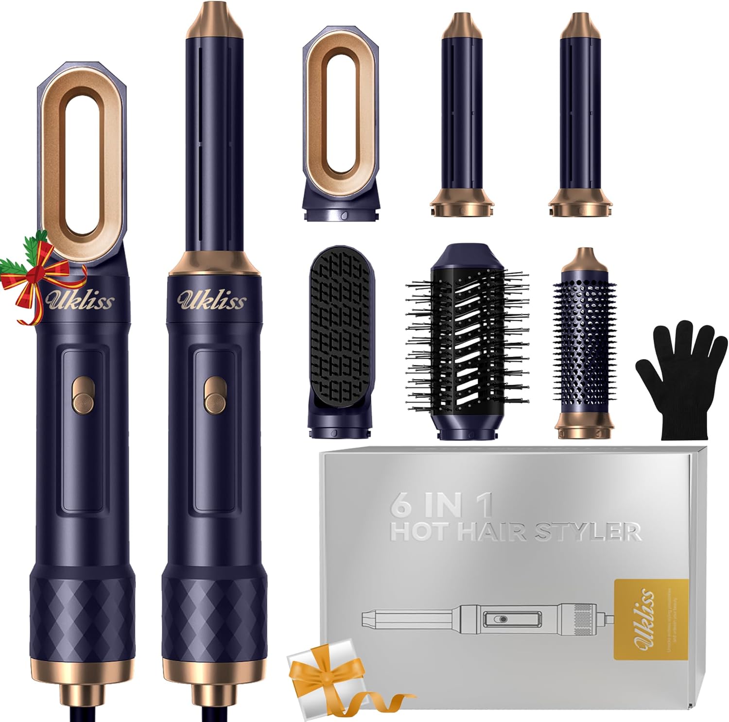 UKLISS - Air Styler Pro 6en1 - 1000W - séchage, boucleur, brosse
