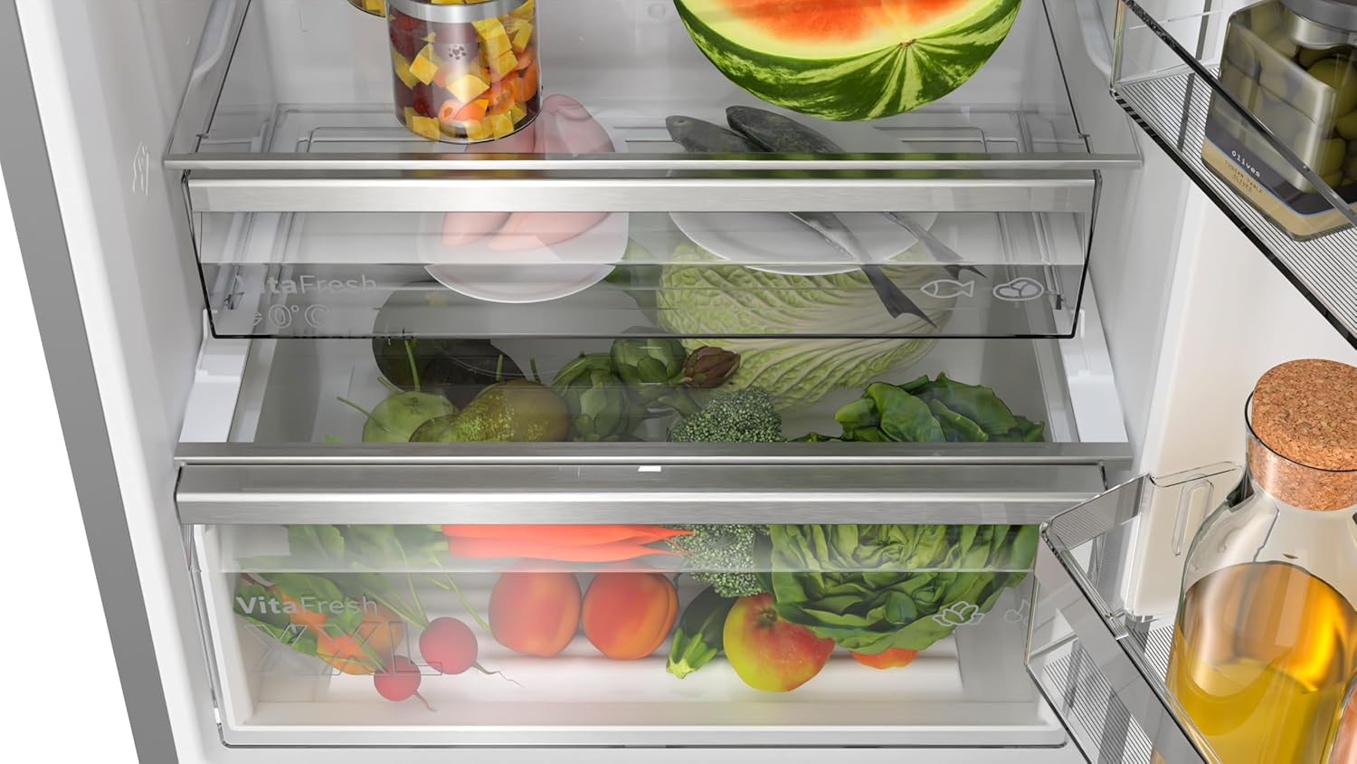 Bosch - combiné Série 6, 440L, 203x70cm, inox, anti traces - KGN49AIBT