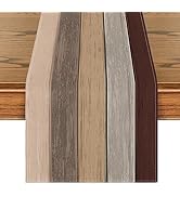 Artoid Mode Chemin de table en bois rustique Marron Planken Antique Décoration de table de cuisine saisonnière...