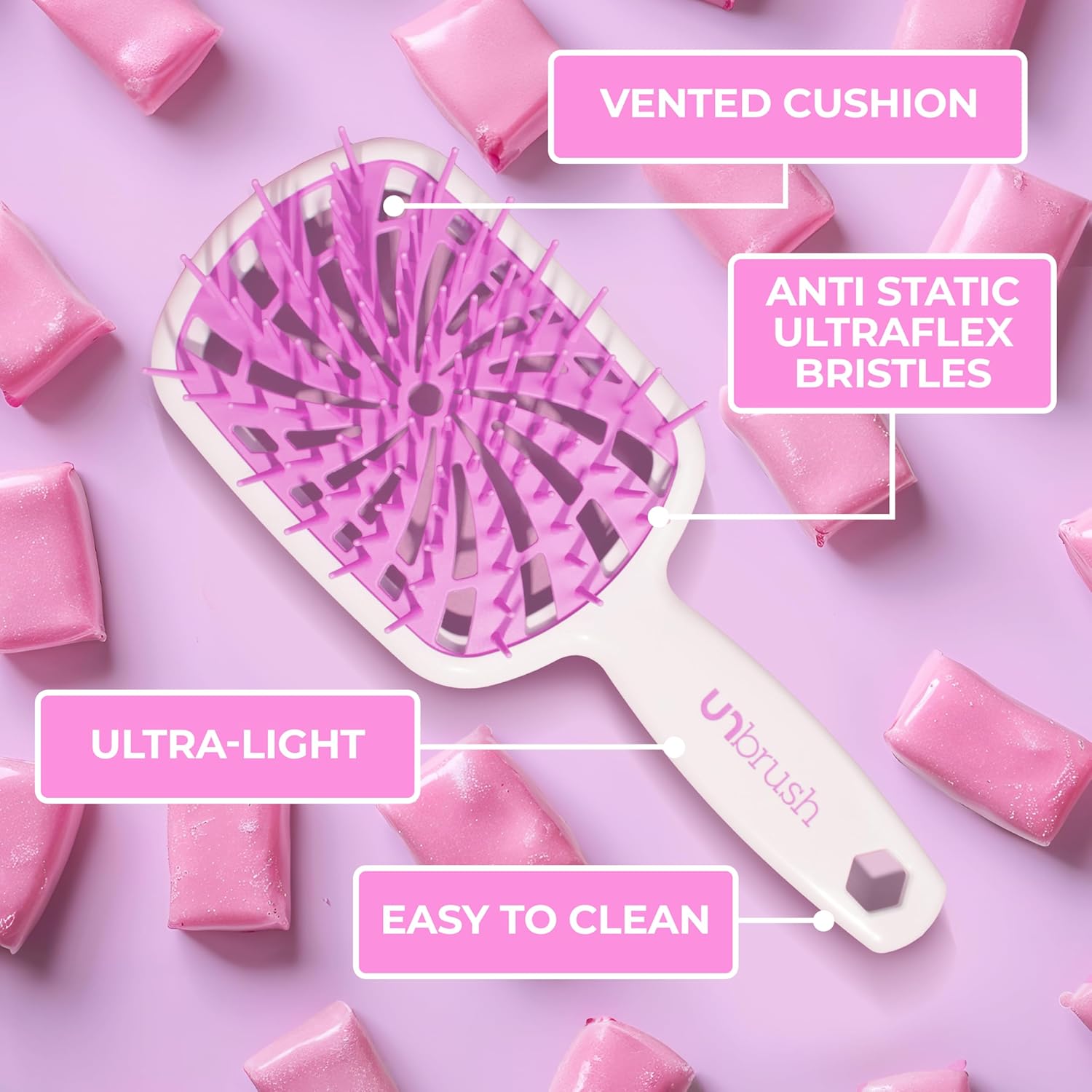 FHI Heat - UNbrush Plus - ultra légère, démêlage doux, 84 poils UltraFlex