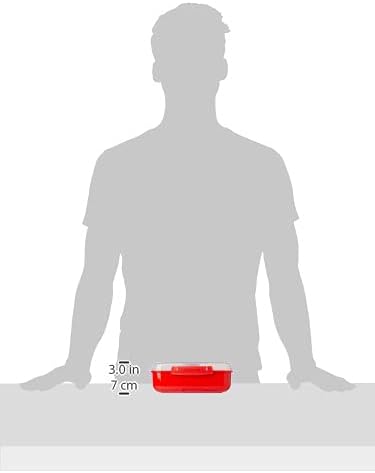 Sistema - récipient micro-ondes rectangulaire - 1,25L - sans BPA, rouge/transparant