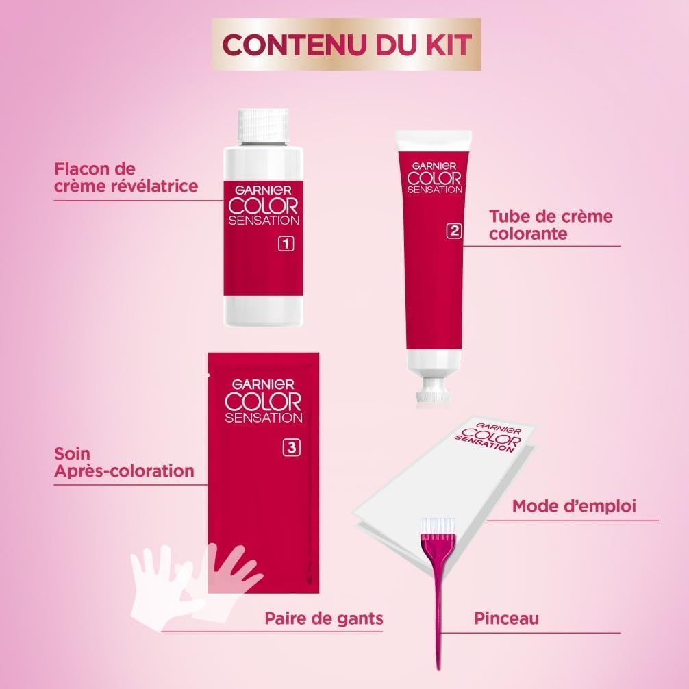 Garnier - Color Sensation - crème permanente - rouge profond, couvre 100% des cheveux blancs