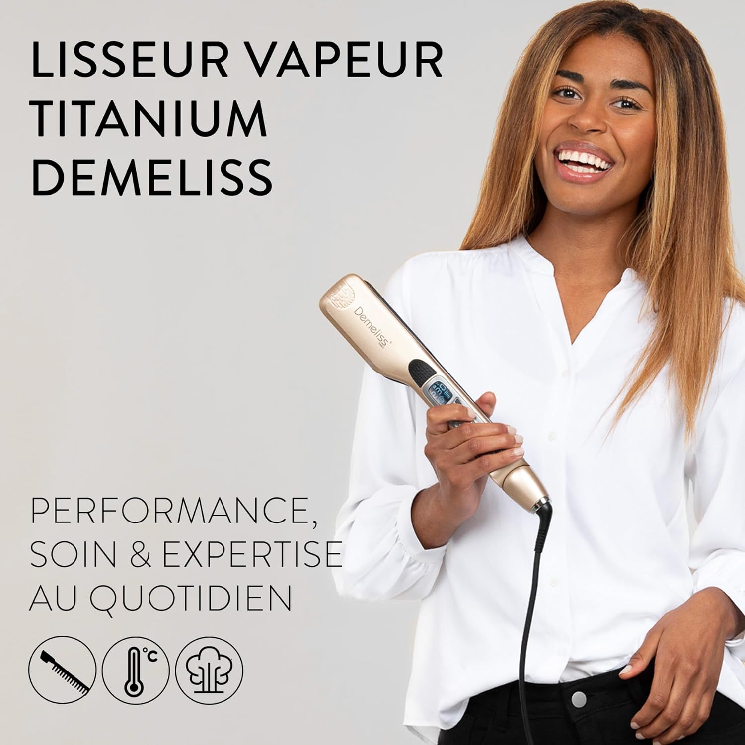 Saint Algue - Demeliss Smooth Ritual - lisseur vapeur, hydratation intense, tous cheveux - Titanium SMOOTH RITUAL