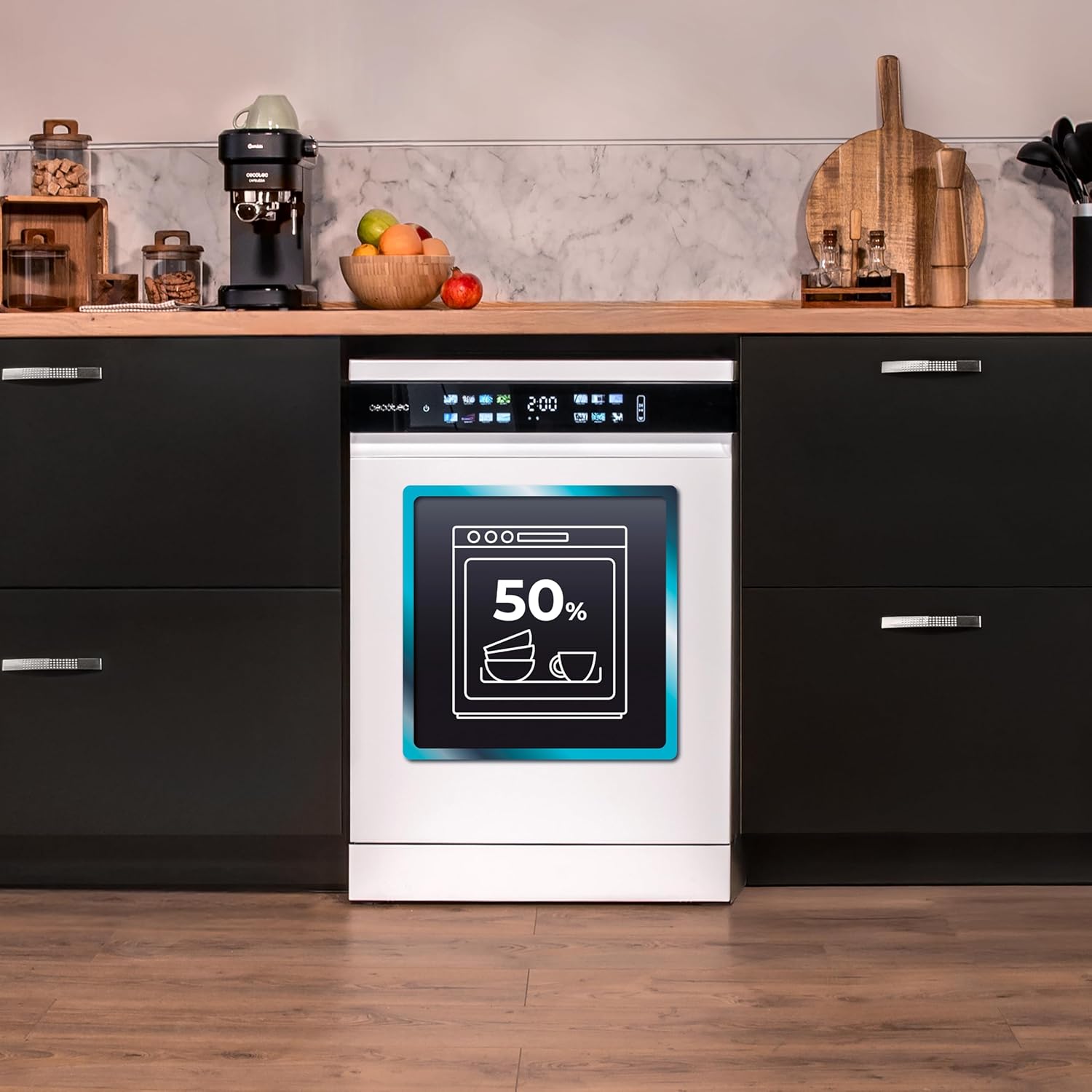 Cecotec - Bolero Aguazero 6210 - 60cm - 15 couverts, écran XXL, Sécurité enfants, Dry+, Classe D - 6210