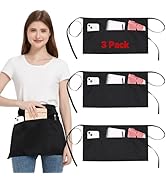 3 Pièces Tablier de Taille avec 3 Poches et Longues Sangle Réglable, Imperméable Tabliers de Cuis...