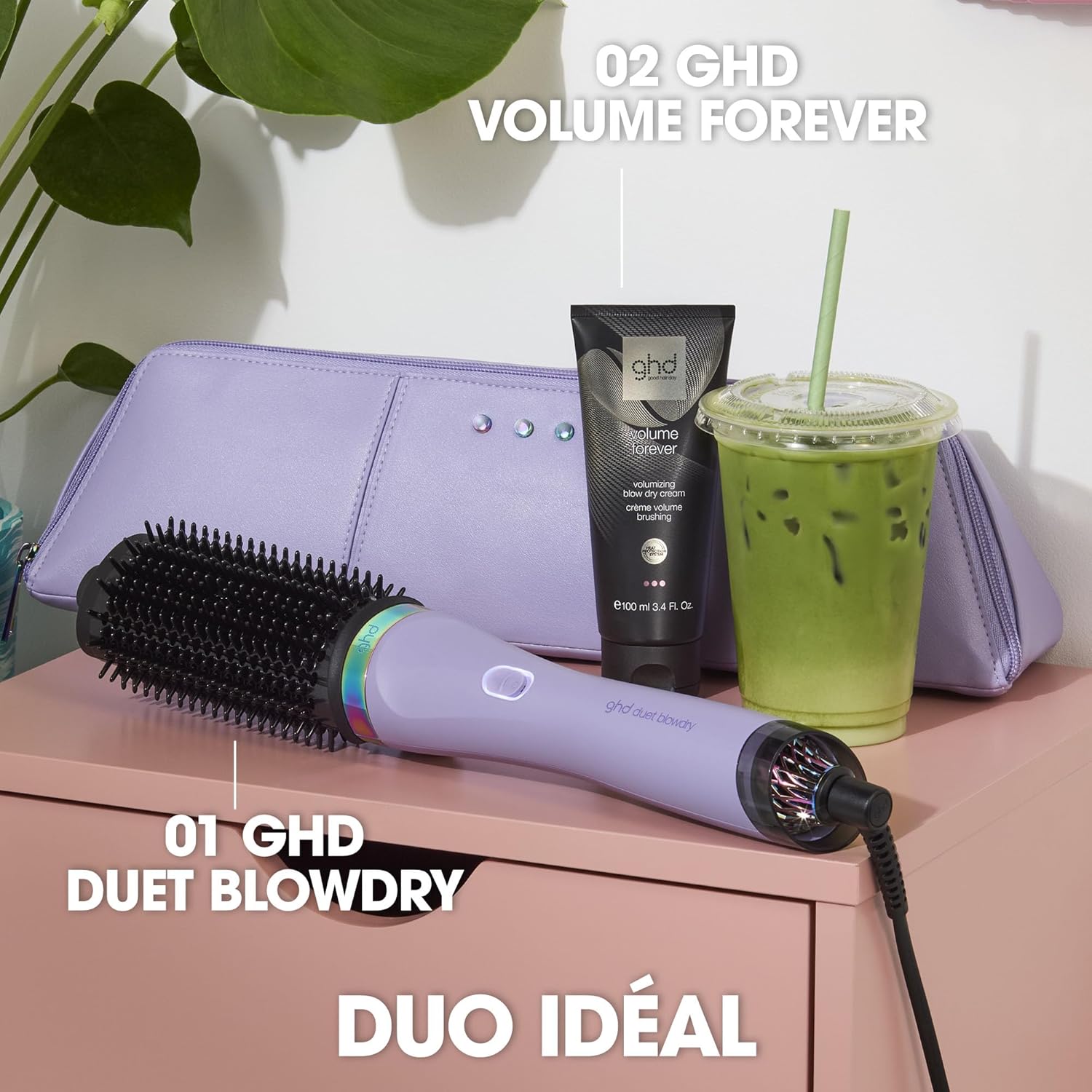 ghd - Duet Blowdry Violette - Brosse 2-en-1, sèche et coiffe, pour tous types de cheveux