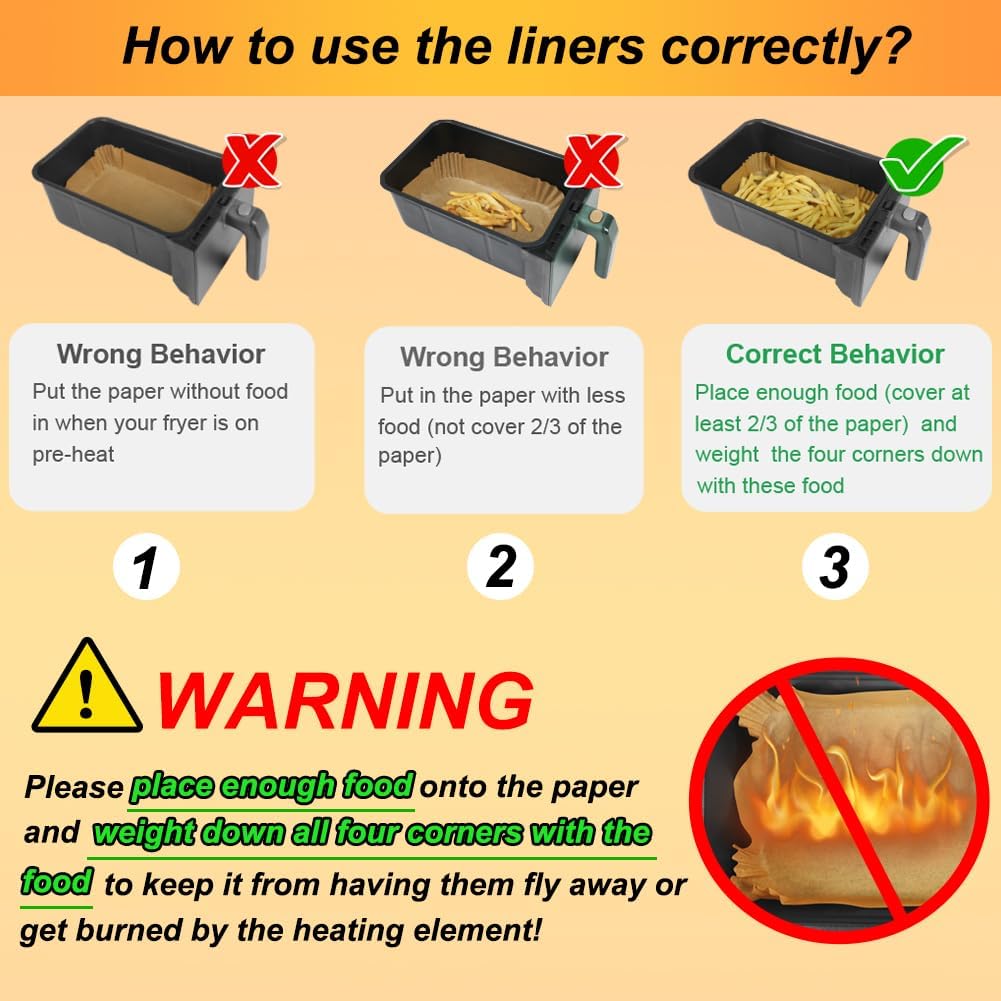 BYKITCHEN - Papier cuisson air fryer double stack XL, 9,5L, lot 120pcs, compatibles AF300EU/AF400EU/SL400EU