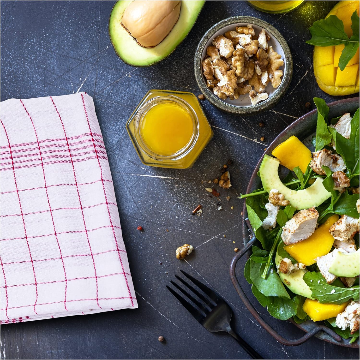 Amago - Torchons lot de 10 - 50x70 cm - coloris rouge