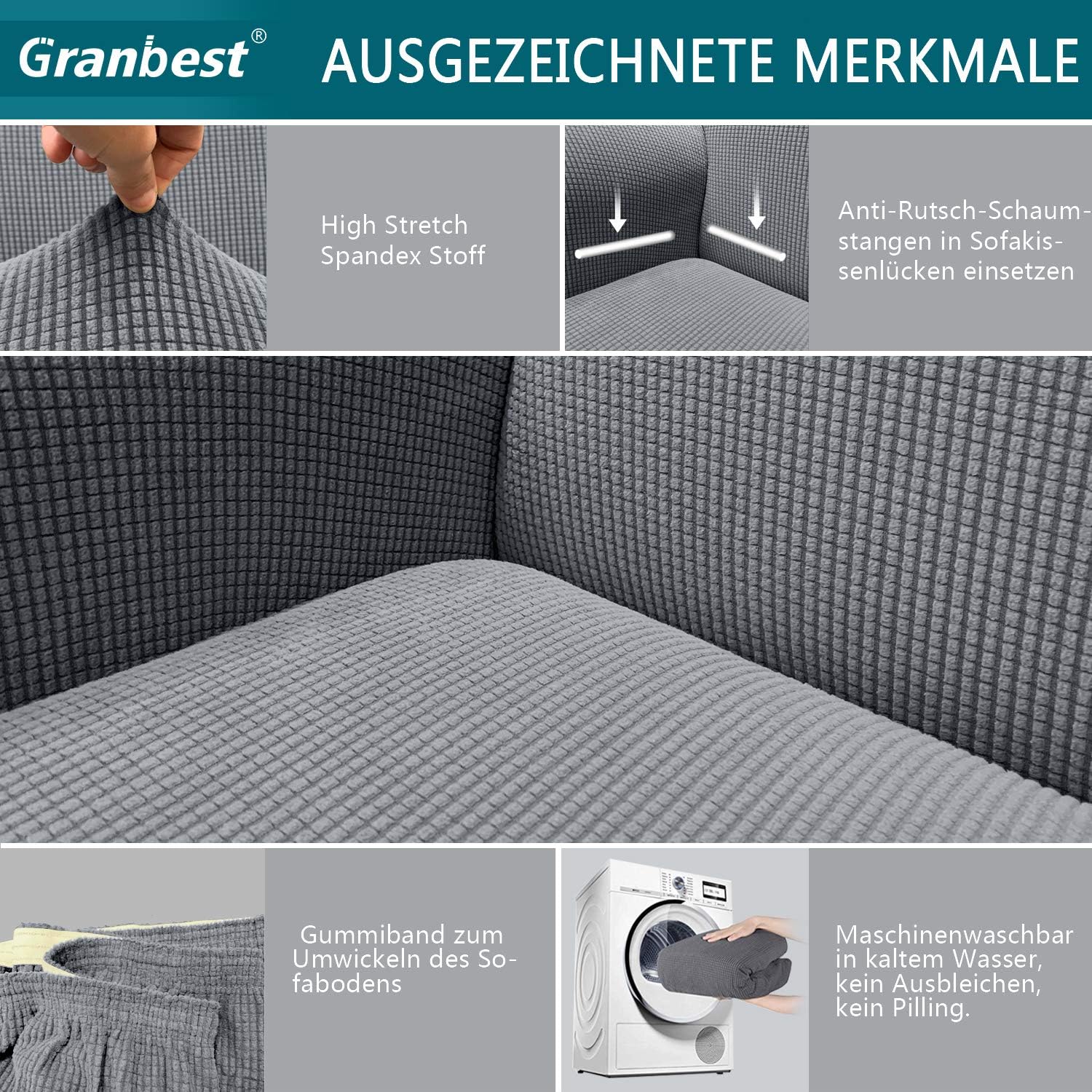 Granbest - housse de canapé jacquard élastique - protection animaux - moderne