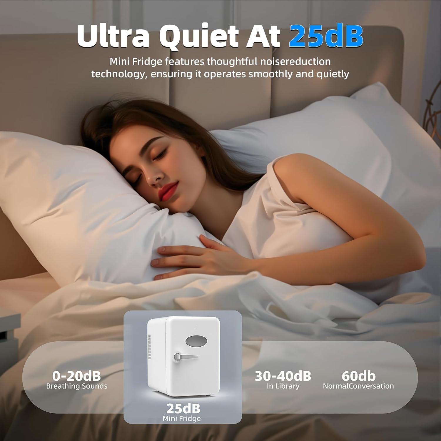 Mini frigo - 4L/6 canettes - compact, portable, bureau, voiture - CGA1