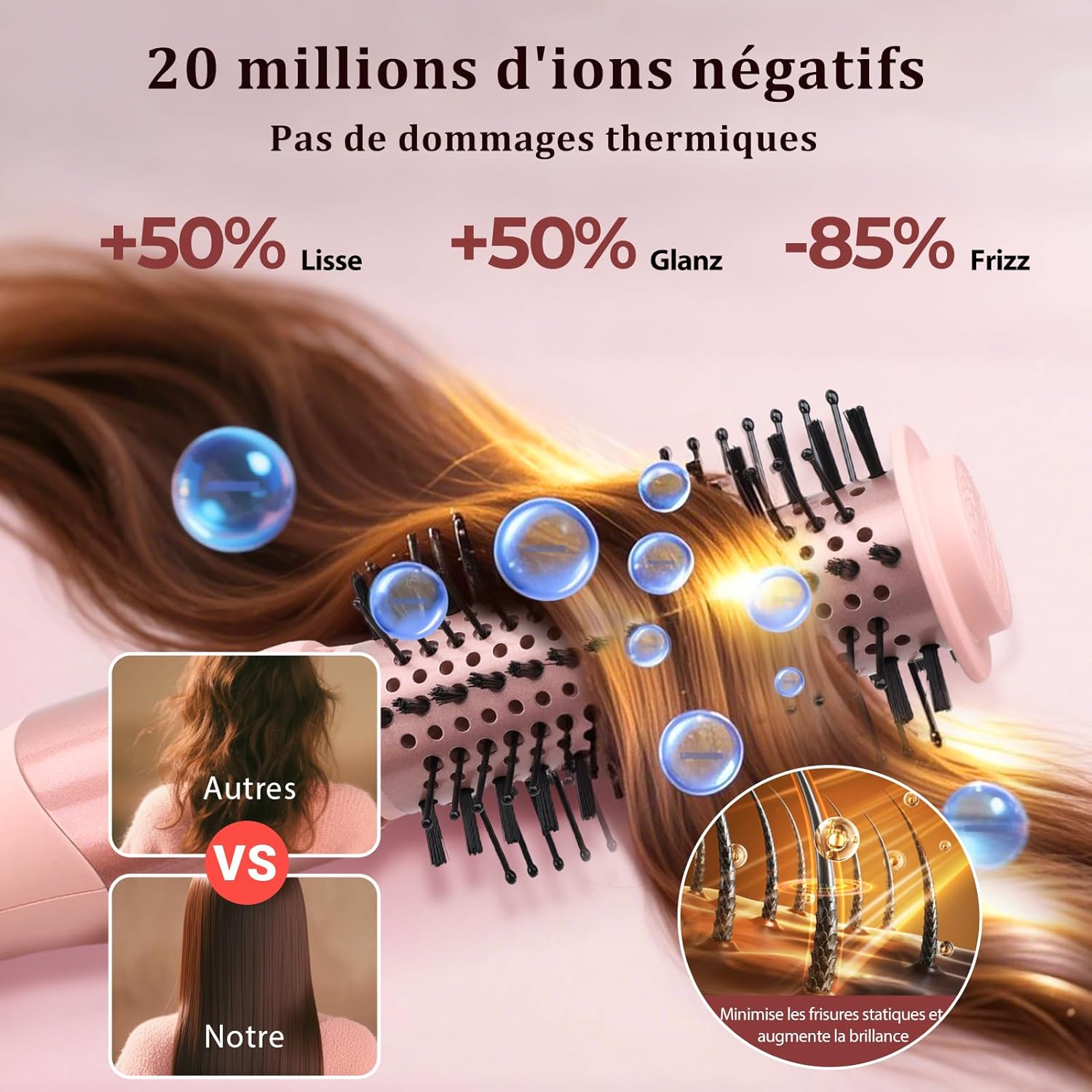 AraSyelon - Styler 6 en 1 - 32/68mm - 110 000 tr/min, ionique, boucleur