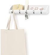 UMBRA Cubby Organiseur Multifonctionnel avec 5 Crochets Pliants pour Entrée Étagère Murale