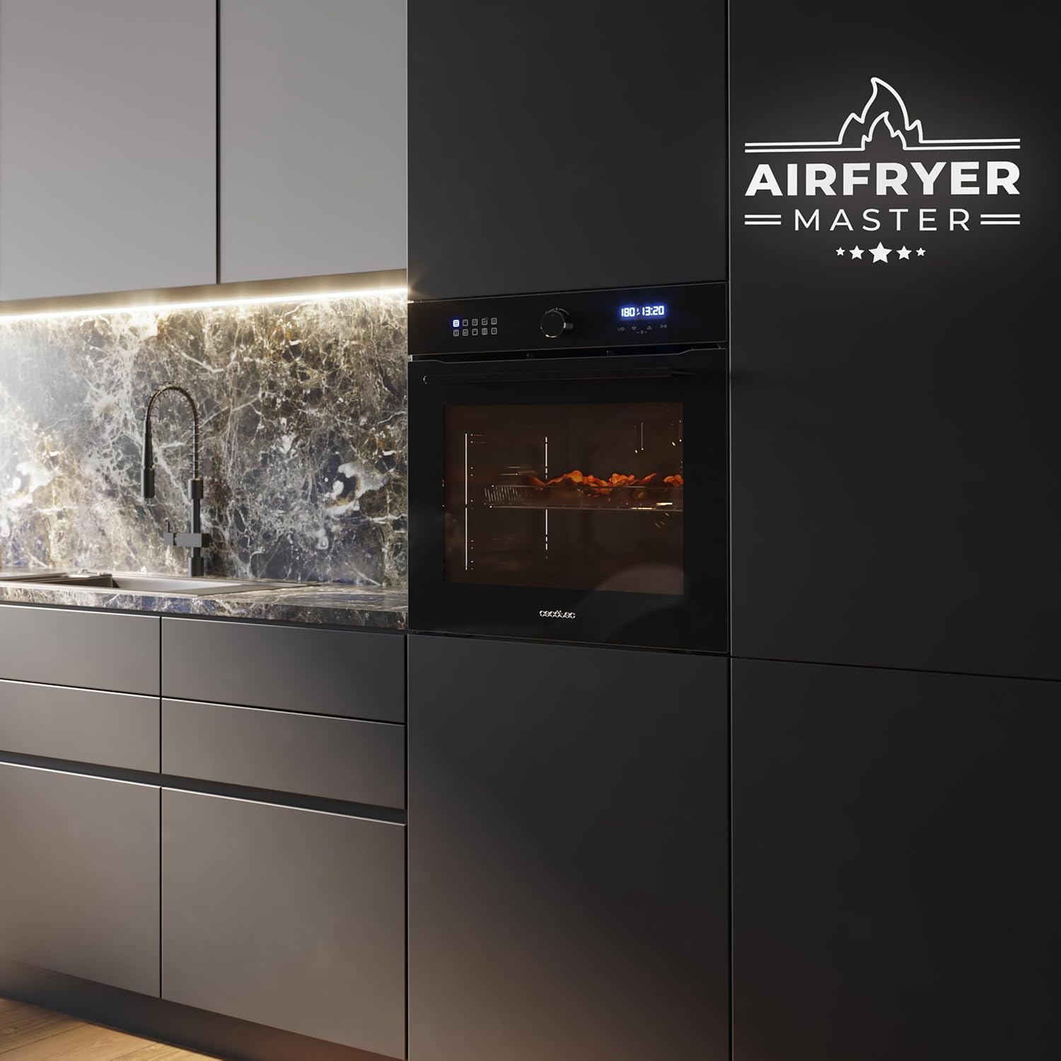 Cecotec - Bolero Hexa, 60 cm, 81L, Airfryer, Vapeur, 3D, 3400W, AF316000