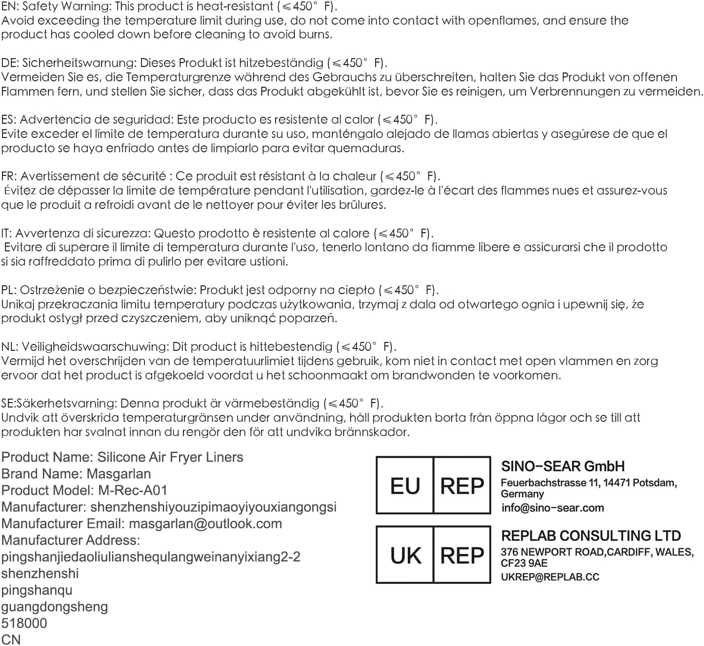 Moule silicone airfryer - compatible modèles 7,6L à 9,5L - réutilisable - AF300EU AF400EU AF200EU