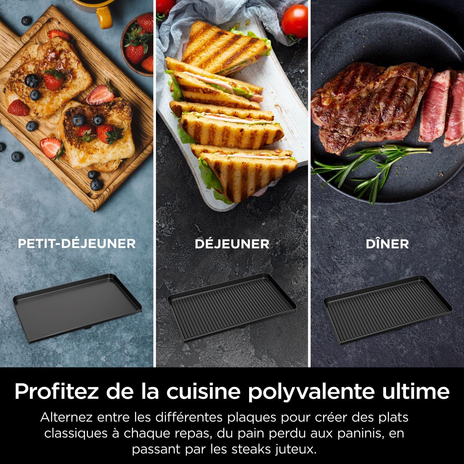 Ninja - Sizzle Pro XL - grill électrique multifonction, intérieur, plancha céramique, accessoires inclus - GX101EU