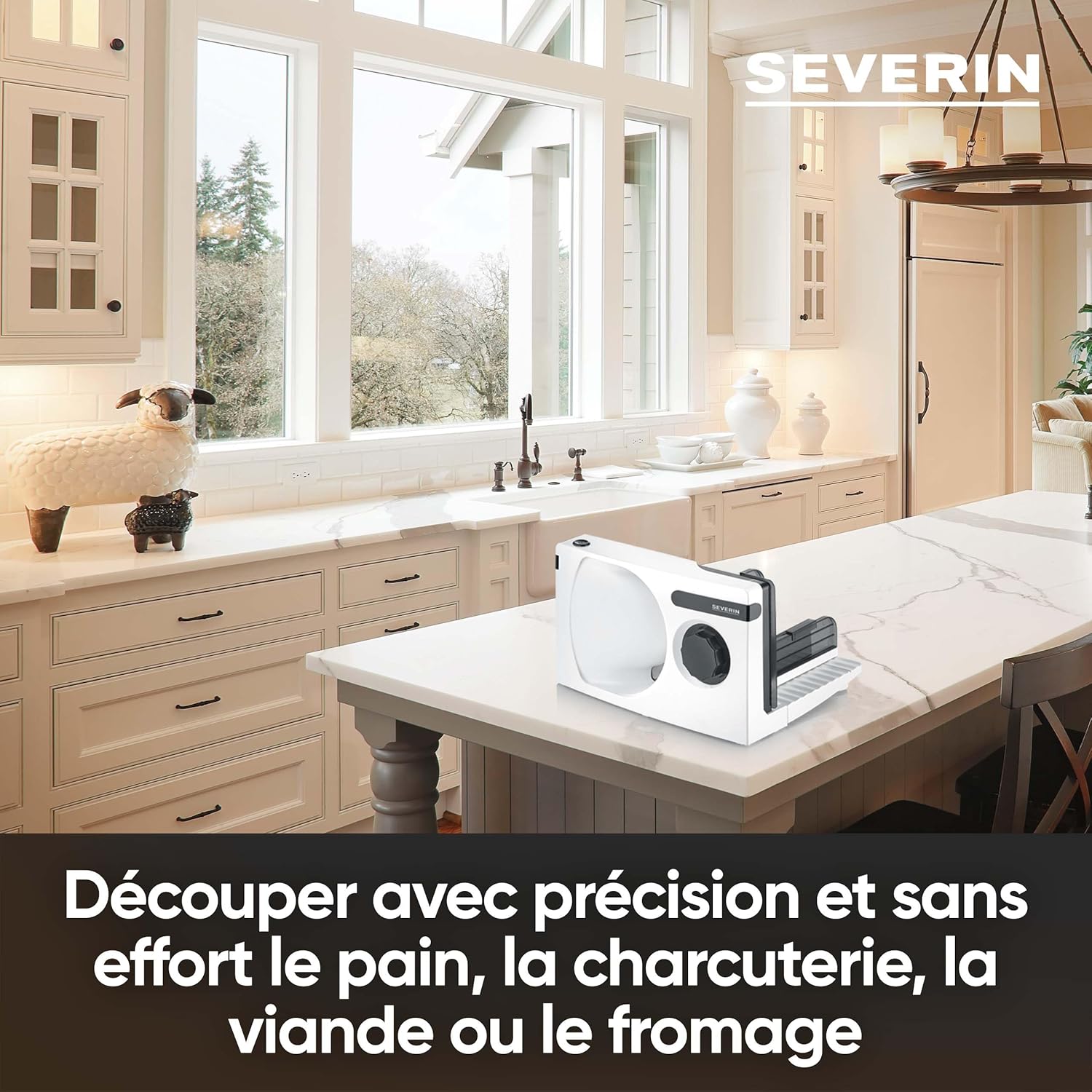 Severin - trancheuse universelle, lame inox, 100W, découpe fine/épaisse, AS 3912