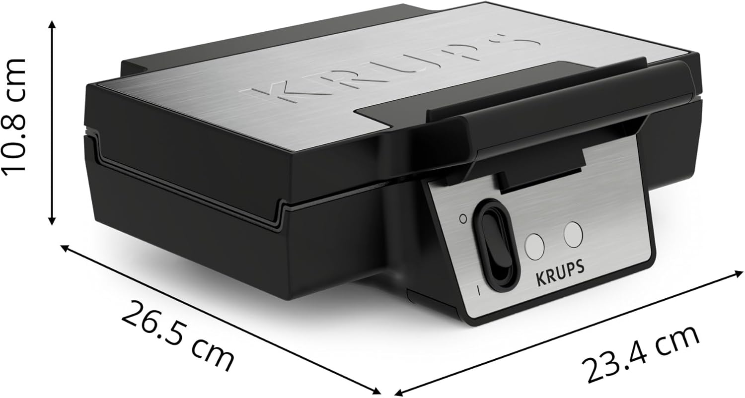 Krups - croque-monsieur compact acier inox, plaques céramique, FDK464