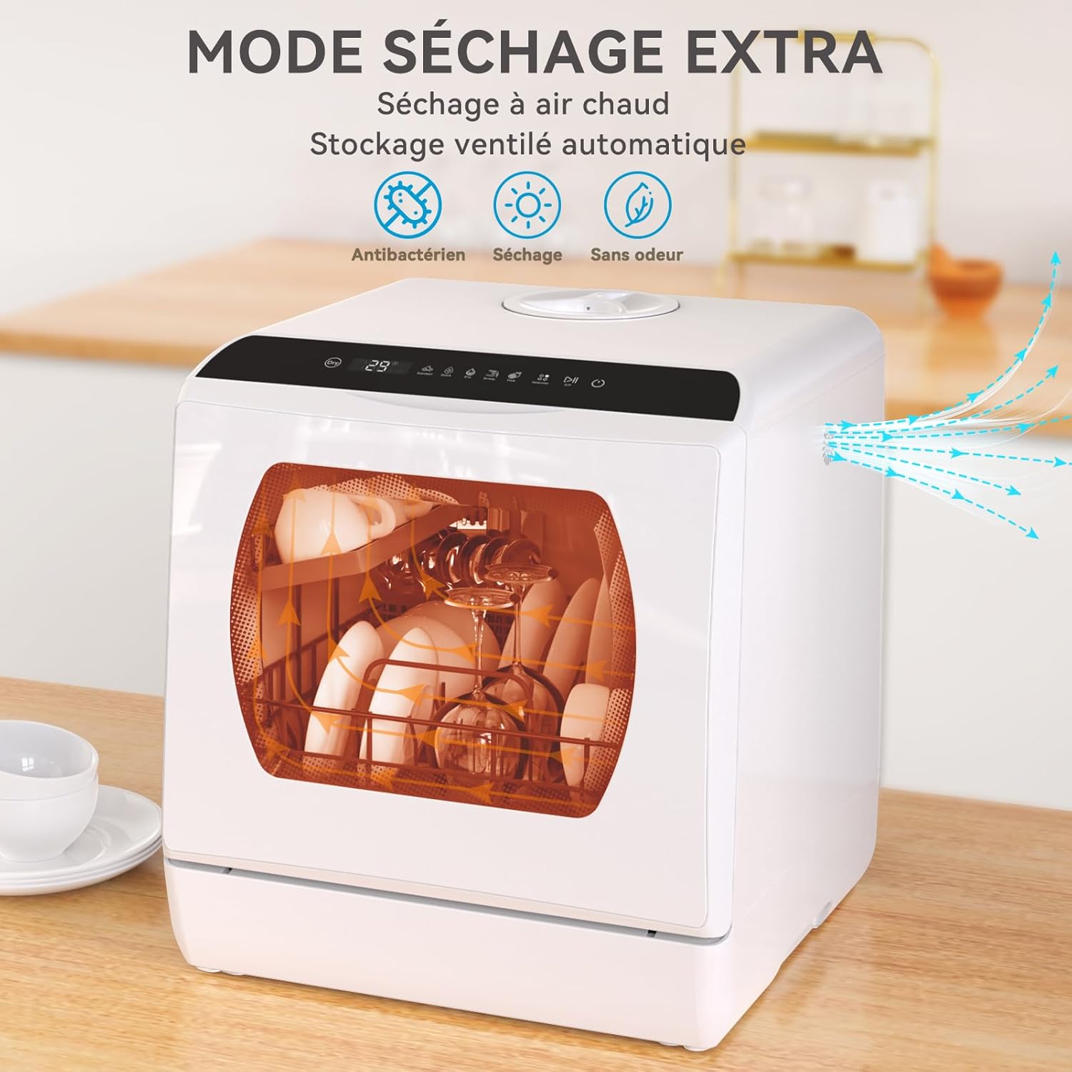 Hermitlux - lave-vaisselle table 5 couverts, 6 programmes, 5L, séchage 73h