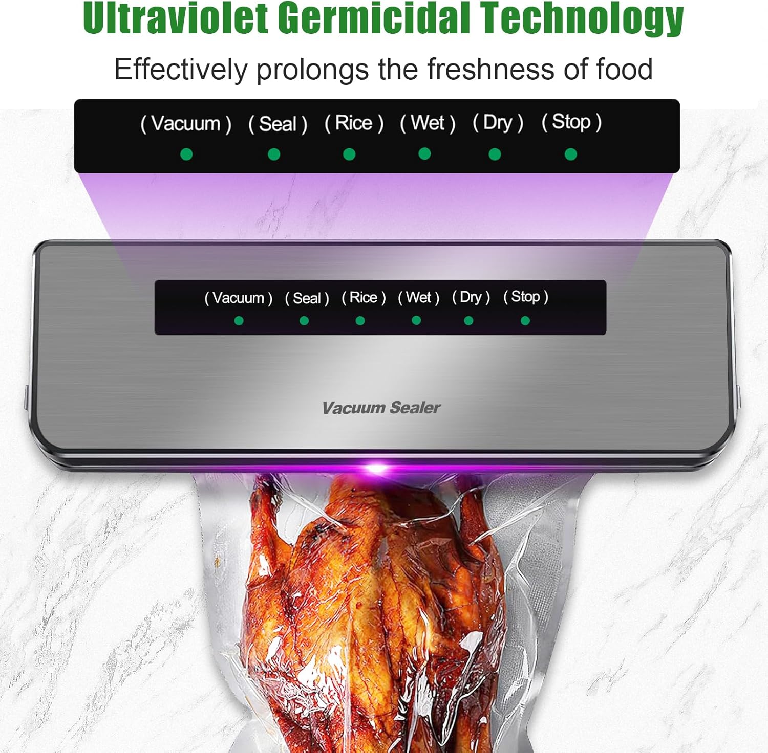 Machine Sous Vide Alimentaire - 6 en 1, pro, 20 sacs, tube, secs/humides