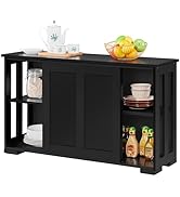 Yaheetech Buffet de Salle à Manger Design, Étagère Réglable, 2 Portes Coulissants, Meuble de Rang...