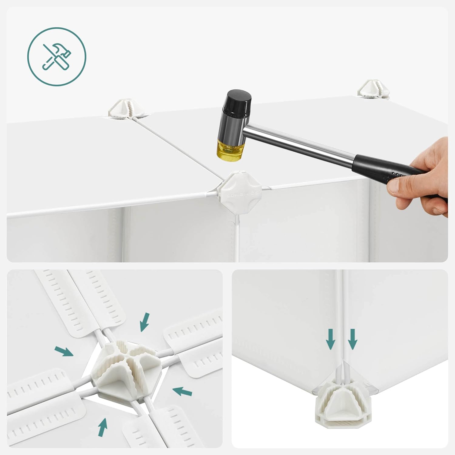 SONGMICS - armoire modulable enfant, 16 cubes, 123x31x123cm, portes, LPC906W01