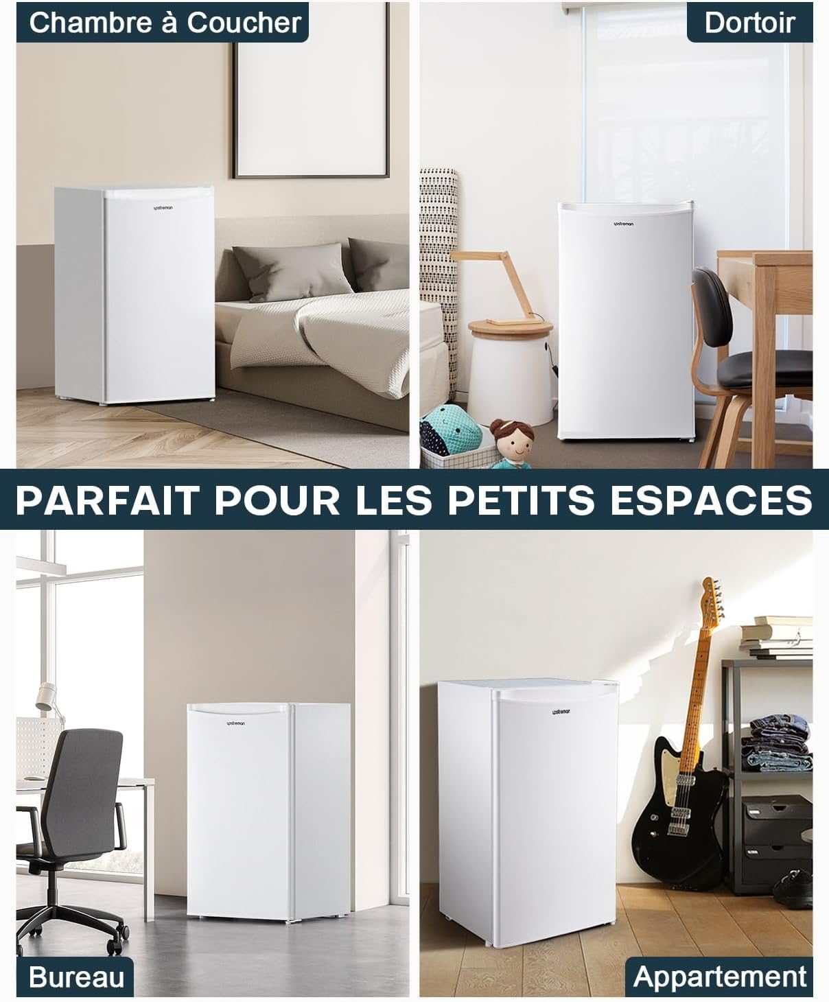 Upstreman - frigo BR321 - 91L, bac à légumes, porte réversible, thermostat