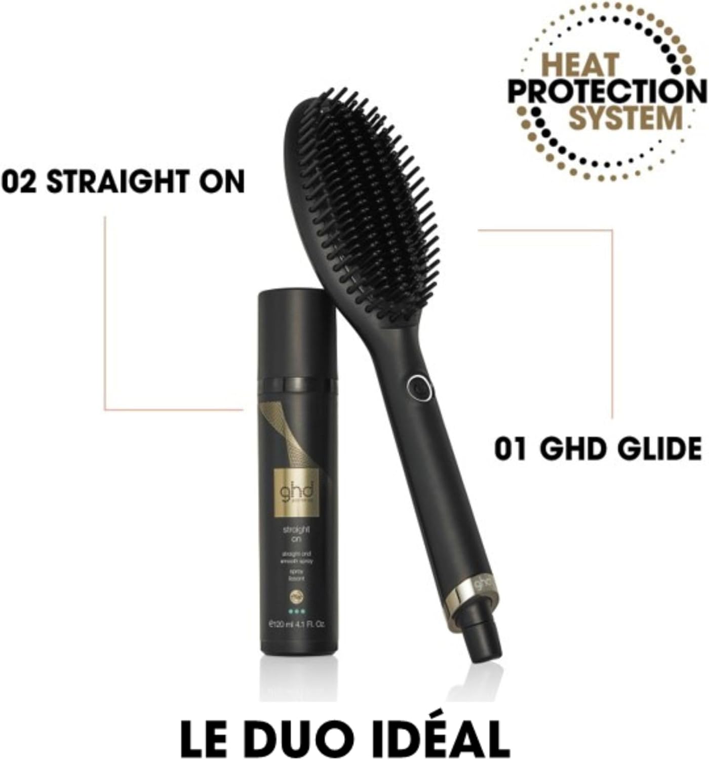 ghd - Brosse chauffante Glide - Lissage rapide, anti-frisottis, sans chaleur extrême