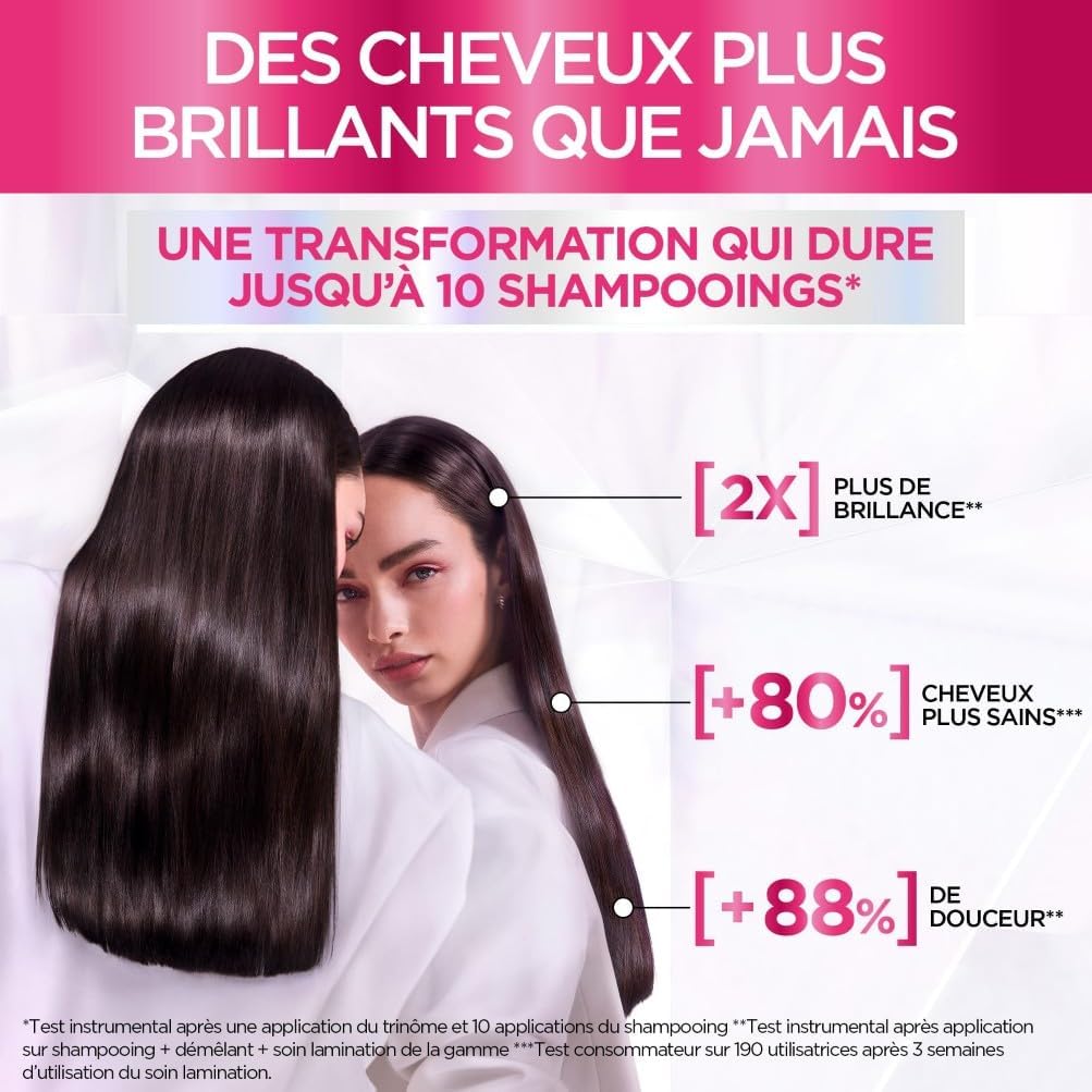 L'Oréal Paris - Elseve Glycolic Gloss - routine cheveux ternes - shampooing, soin, sérum sans sulfates, acide glycolique