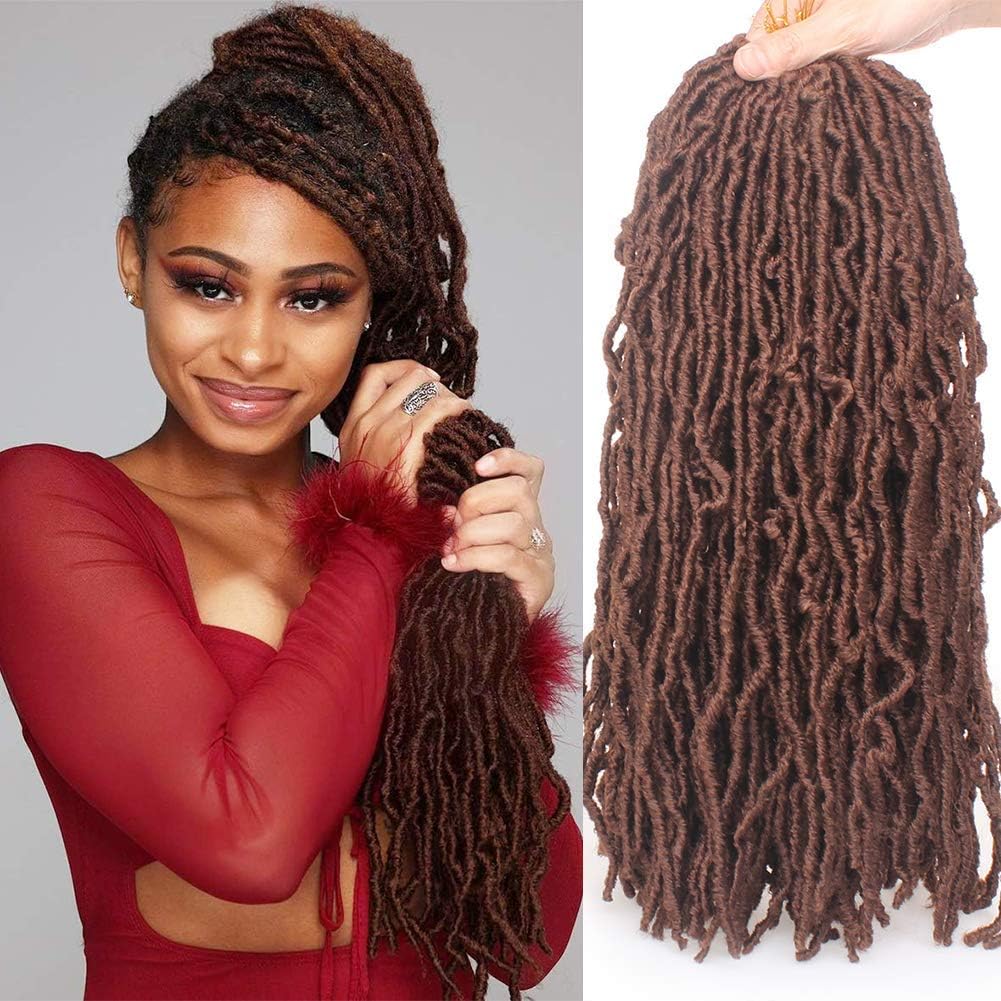 Xtrend - extensions Nu Locs naturelles, 45,7 cm, brun foncé, 12 mèches