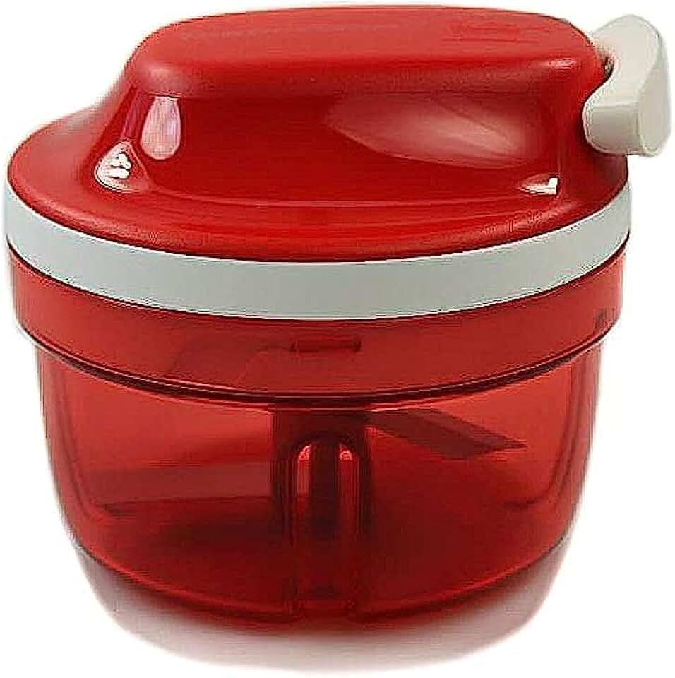 Tupperware - Turbo-Chef série Supersonic - coupe-oignons rouge compact - hachoir manuel multifonction