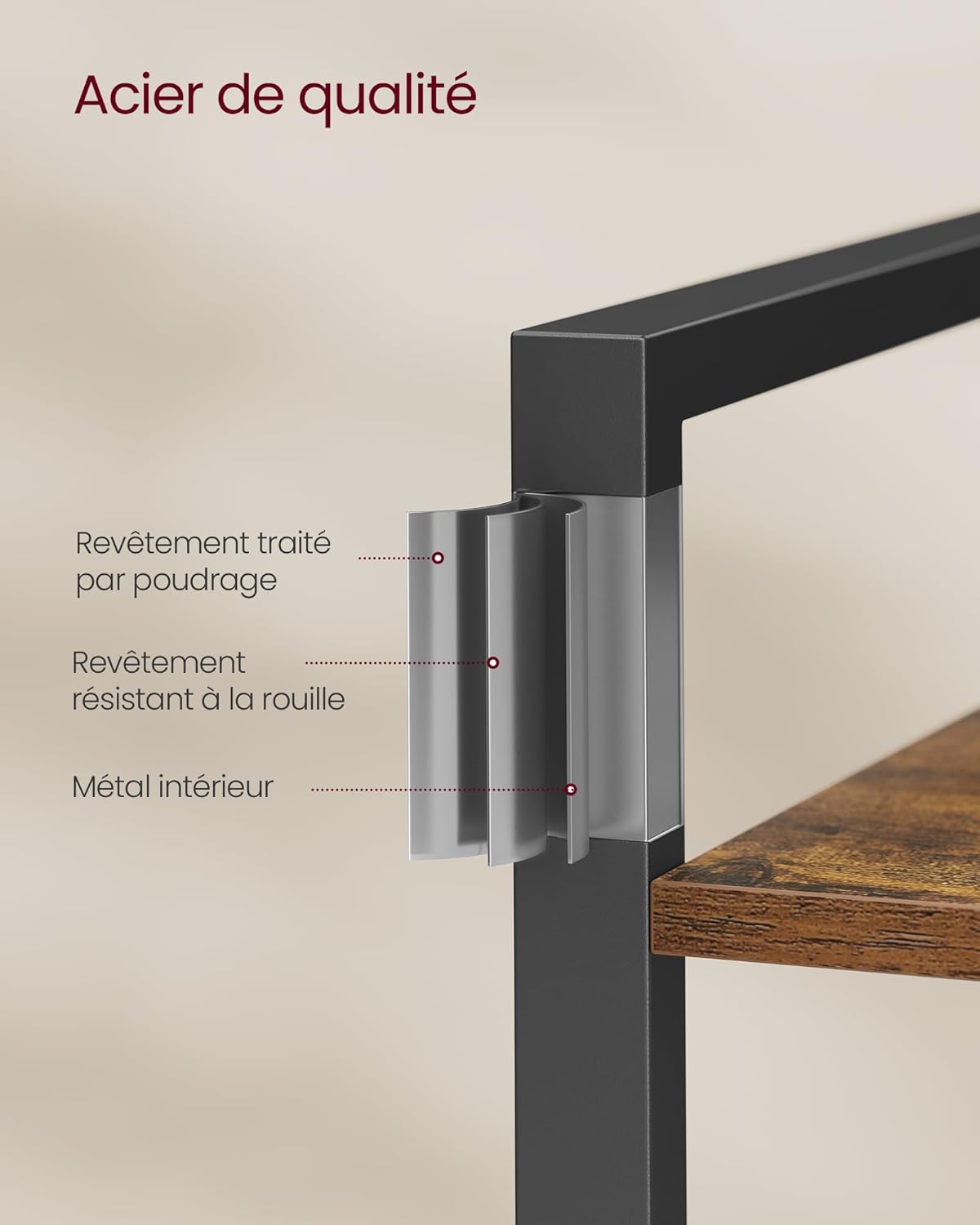 VASAGLE - étagère 5 niveaux, 80x30x153cm, style industriel, LLS081B01
