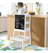 Tour d'apprentissage KIDINIX pour enfants à partir de 1 an, tour d'apprentissage avec tableau, accoudoirs de sécurité amovibles comme...