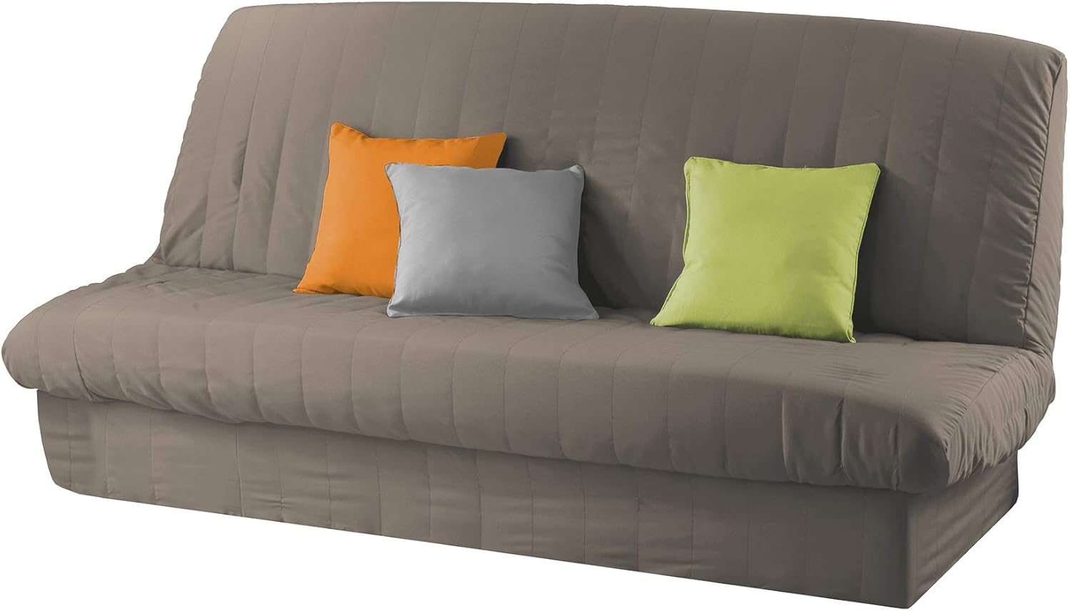 Douceur d'intérieur - Housse Clic Clac Essentiel - 120/140x185/200 cm - matelassée polyester, taupe