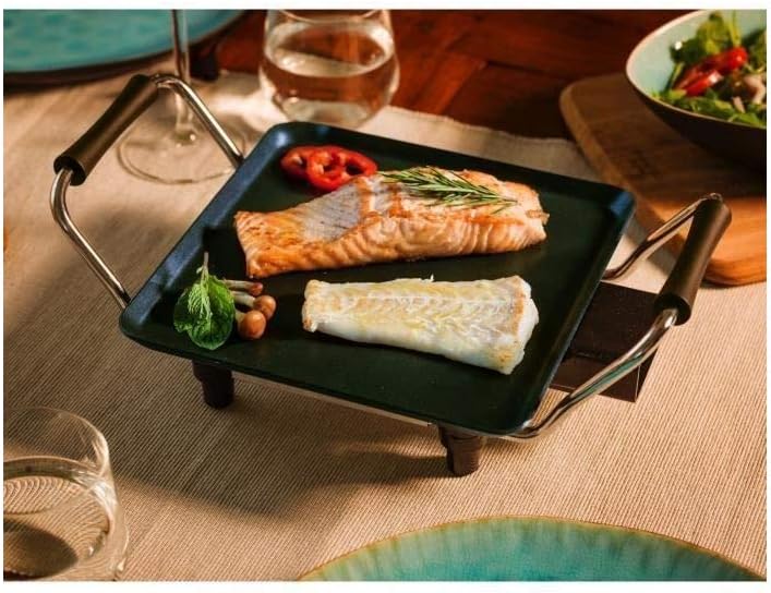 Bestron - Plancha électrique - compact - anti-adhésif, réglage température, 2 personnes