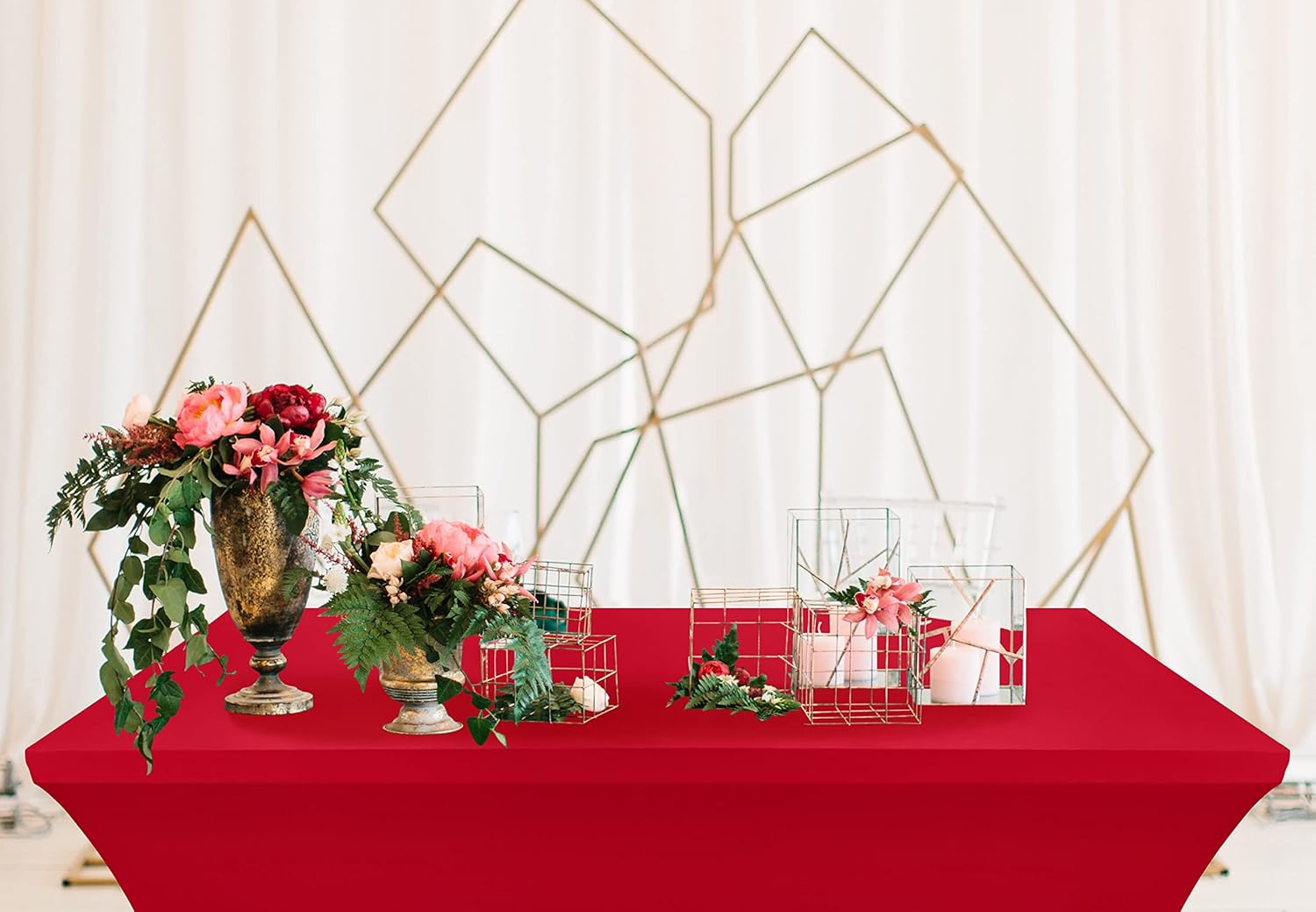 Utopia Kitchen - Nappe Extensible - 122 cm - Polyester spandex lavable, lot de 2, rouge