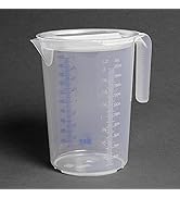 Hünersdorff Verre doseur 2 l avec couvercle | Polypropylène (PP) | incassable et passe au lave-vaisselle | ...