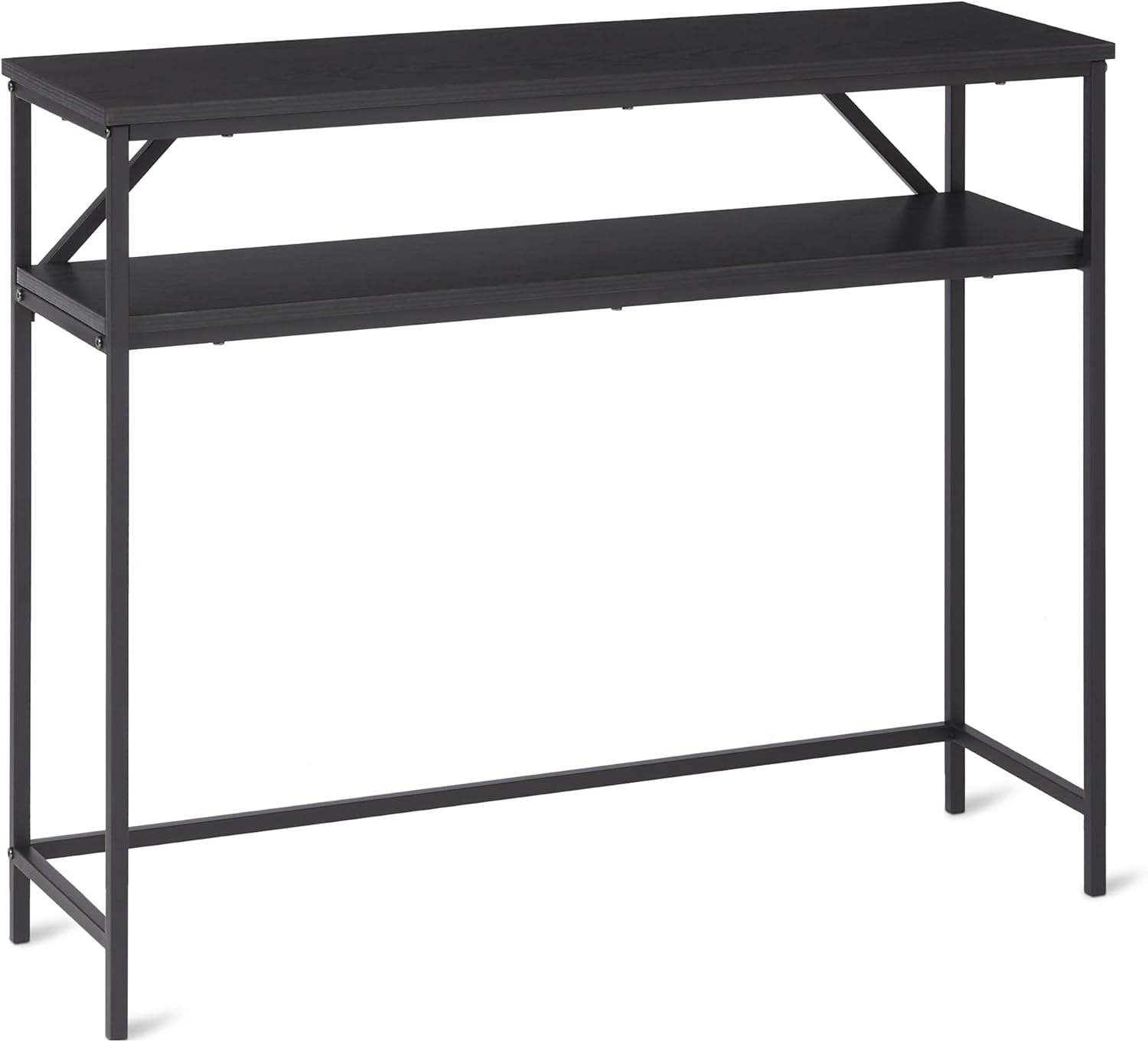 mx-dealz Basics - Console rectangulaire avec étagère, acier, 100x30x80 cm